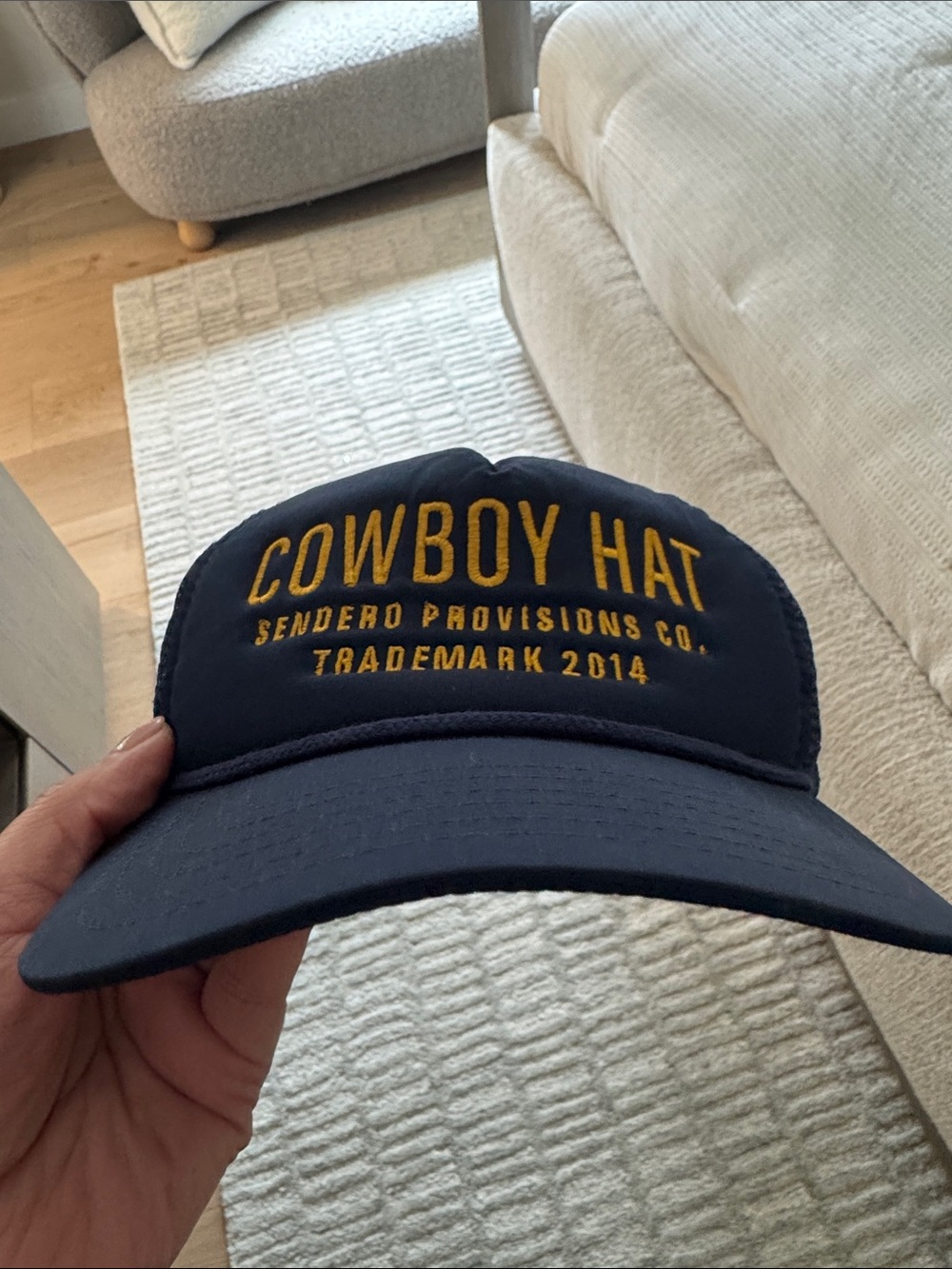 Cowboy Hat Embroidered Navy Cap